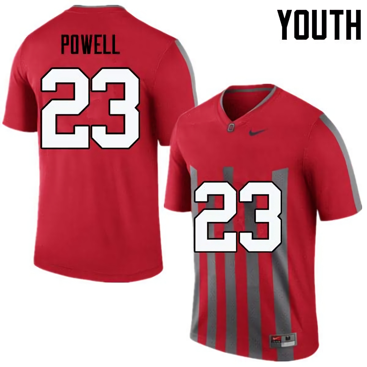 Tyvis Powell Ohio State Buckeyes Youth NCAA #23 Nike Throwback Red College Stitched Football Jersey EEF2056ID